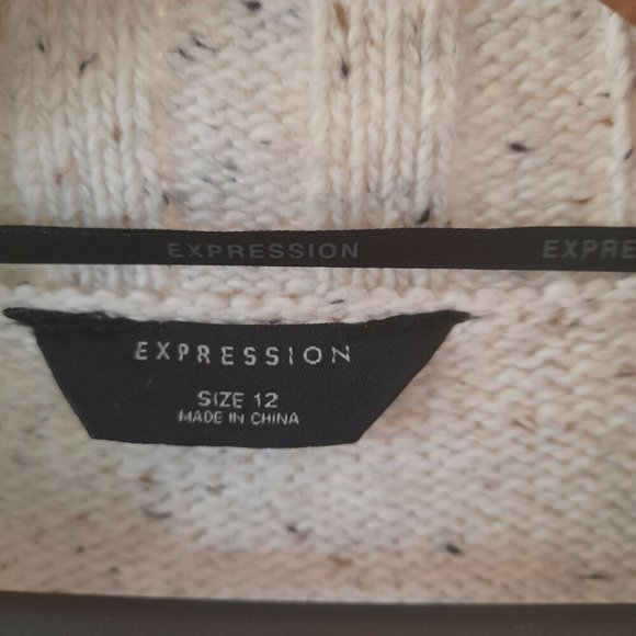 Cosy Cable Knit Bone Cream Black Fleck Cardi Cardigan - Picture 5 of 5